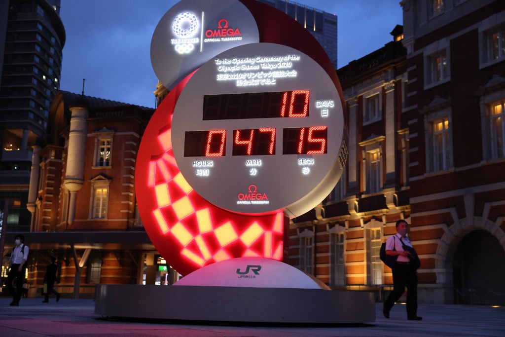 Relógio faz contagem regressiva para os Jogos Olímpicos em Tóquio (Foto: Getty Images)
