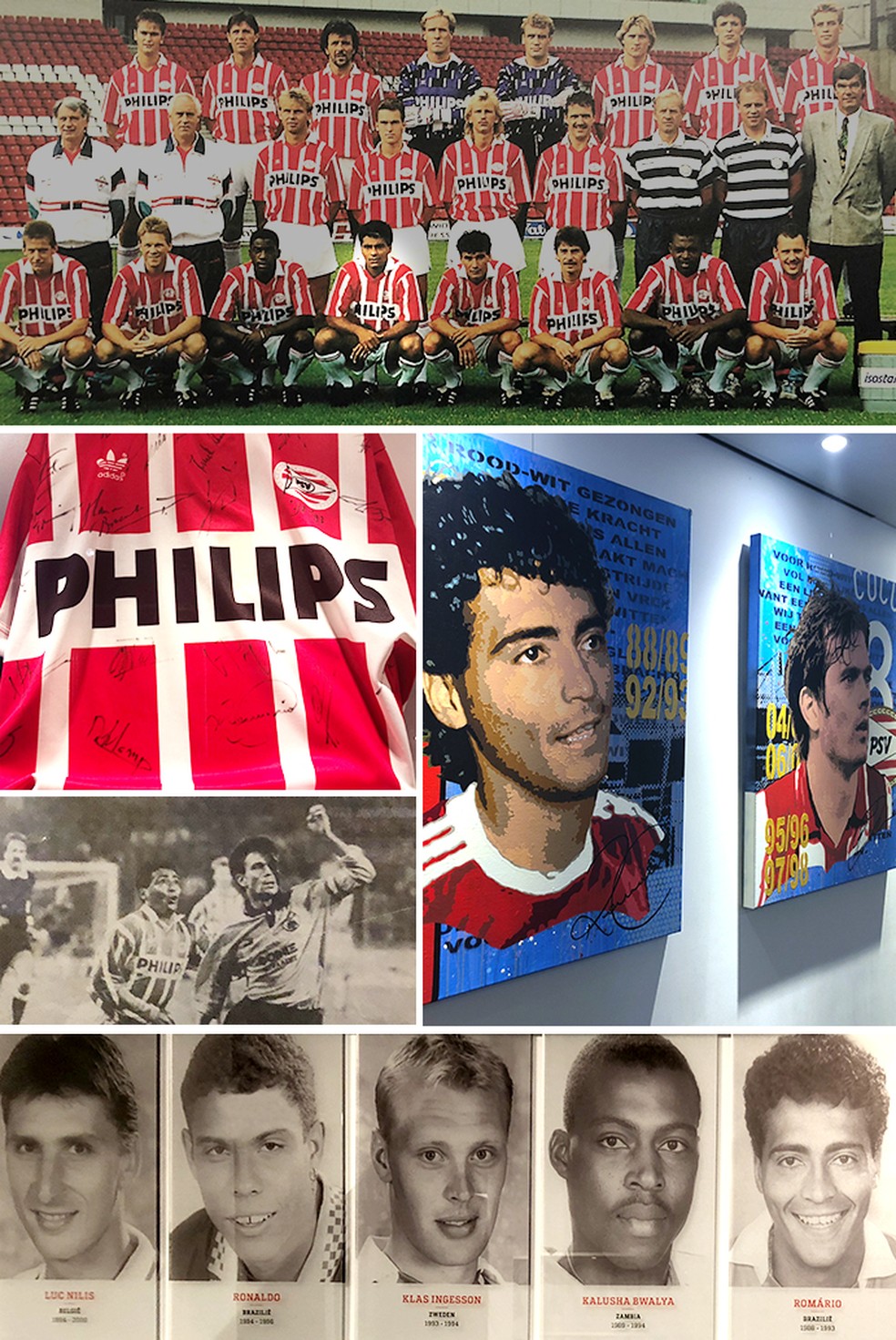 Mosaico PSV Romário 90-91 — Foto: Globoesporte.com