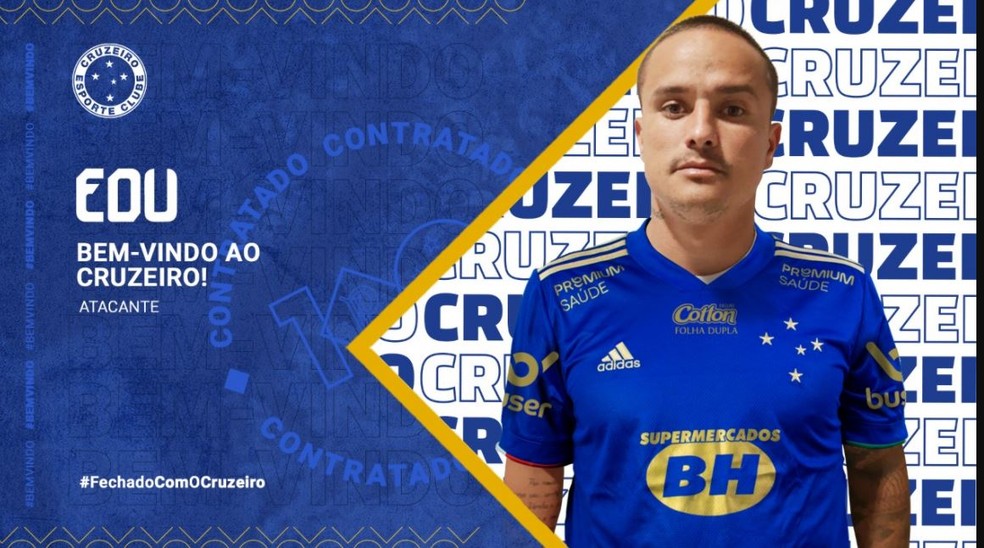 Edu foi anunciado pelo Cruzeiro  Foto: Divulgao/Cruzeiro