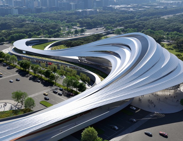 O mais novo edifício de Zaha Hadid Architects é inspirado no leito de um rio (Foto:  )