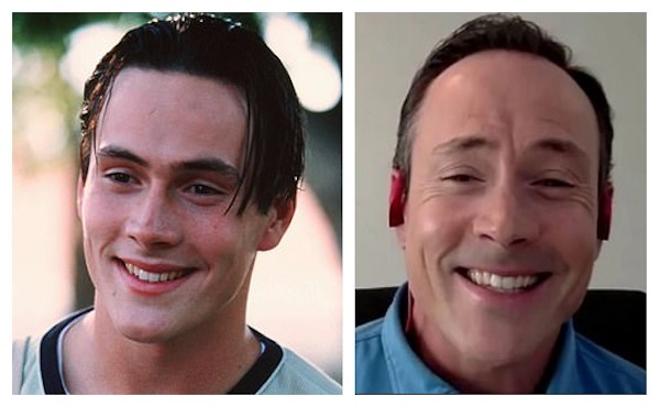 O ator Chris Klein em cena de American Pie (1999) e hoje, mais de 20 anos após o lançamento da produção (Foto: Reprodução)