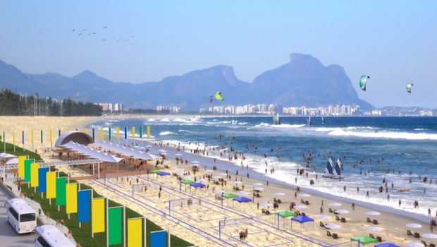 Montagem da orla carioca durante os Jogos Olímpicos (Foto: Divulgação)