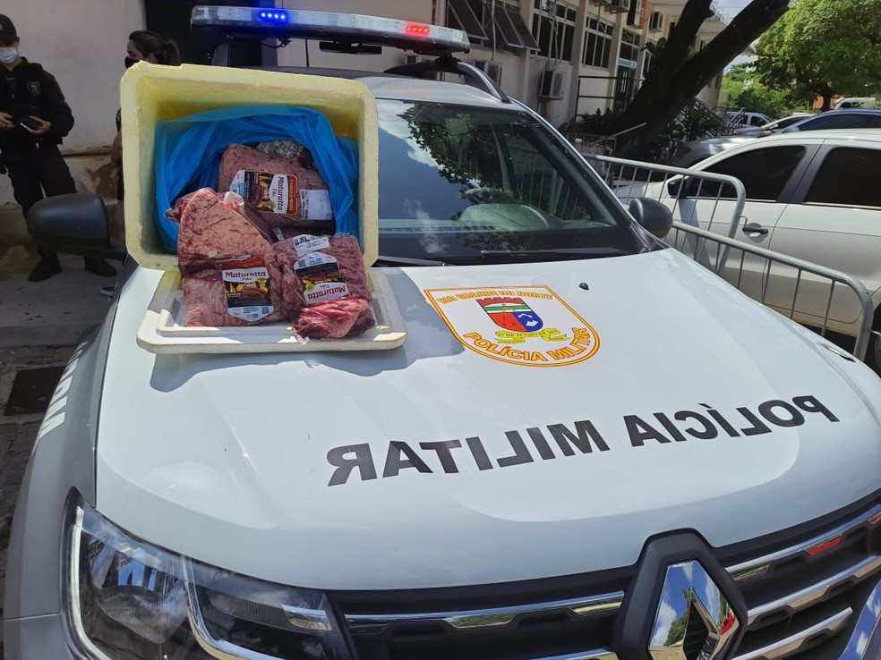Peças de picanha furtadas por advogada em rede de supermercados de Natal — Foto: Cedida