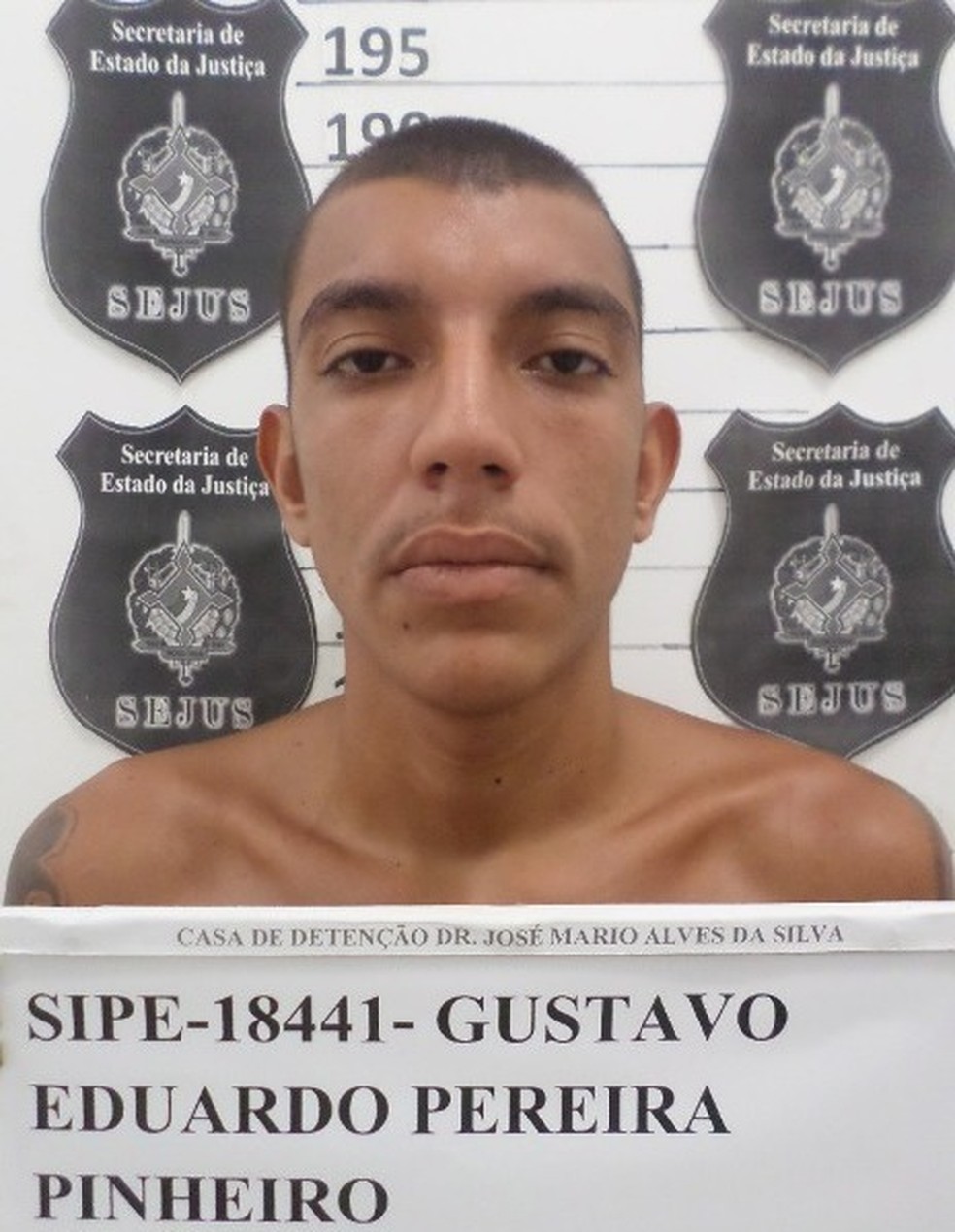 Gustavo Eduardo Pereira Pinheiro, detento que fugiu do presídio em Porto Velho — Foto: Sejus/ divulgação