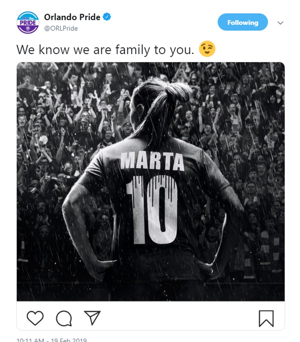 Orlando Pride posta nas redes sociais — Foto: Instagram