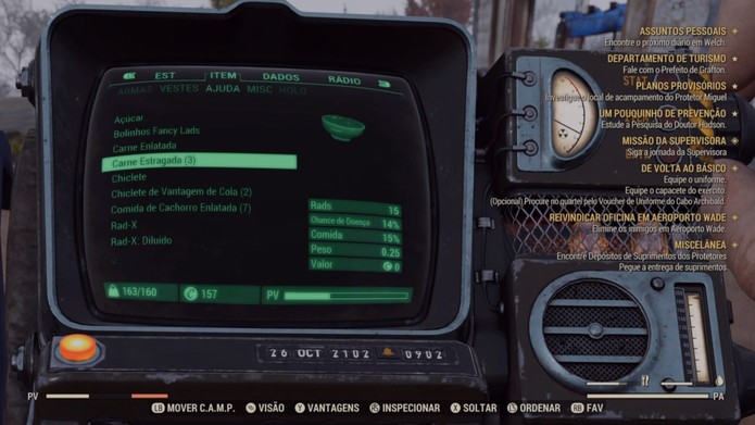 Sobrevivência e equipamentos são mais simples que em Fallout 4 (Foto: Reprodução/Murilo Tunholi) Sobrevivência e equipamentos são mais simples que em Fallout 4 (Foto: Reprodução/Murilo Tunholi)