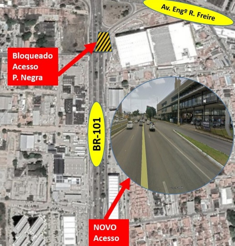 Acesso será 500 metros antes — Foto: Divulgação/Dnit