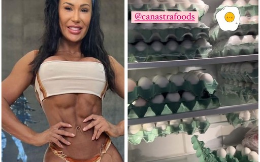 Gracyanne Barbosa mostra estoque de ovos: "Geladeira fitness"