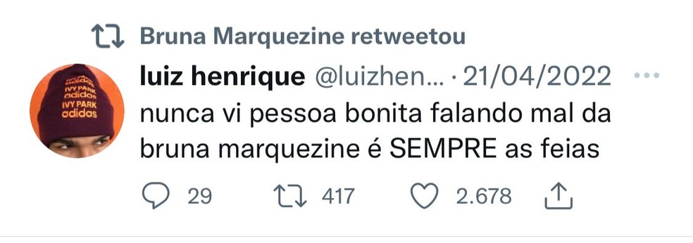 Publica&ccedil;&atilde;o compartilhada por Bruna Marquezine no Twitter &mdash; Foto: Reprodu&ccedil;&atilde;o/Instagram