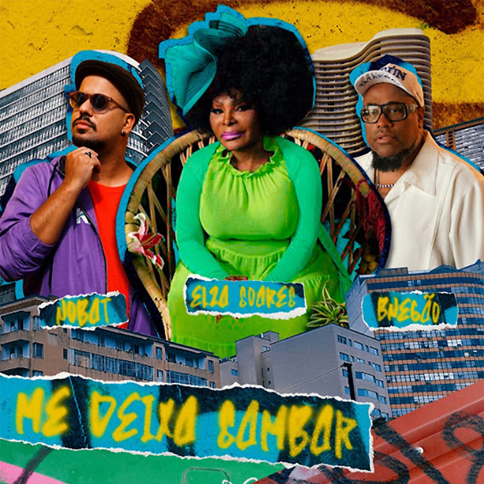 Capa do single 'Me deixa sambar', de Nobat com Elza Soares e BNegão — Foto: Divulgação