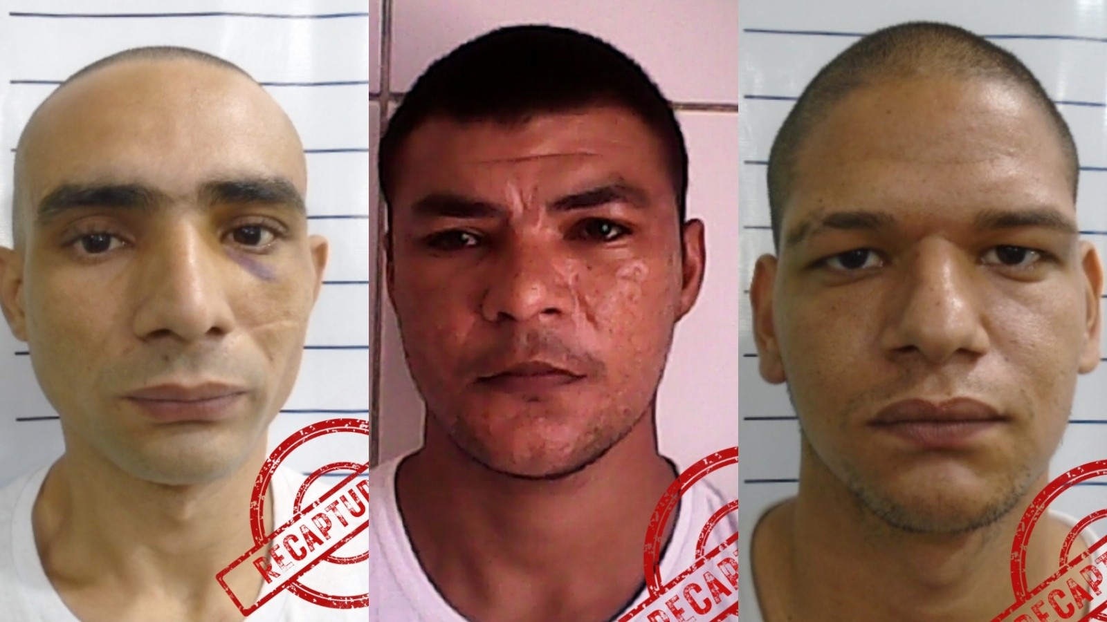 Três detentos são recapturados após fugirem de prisões no Ceará