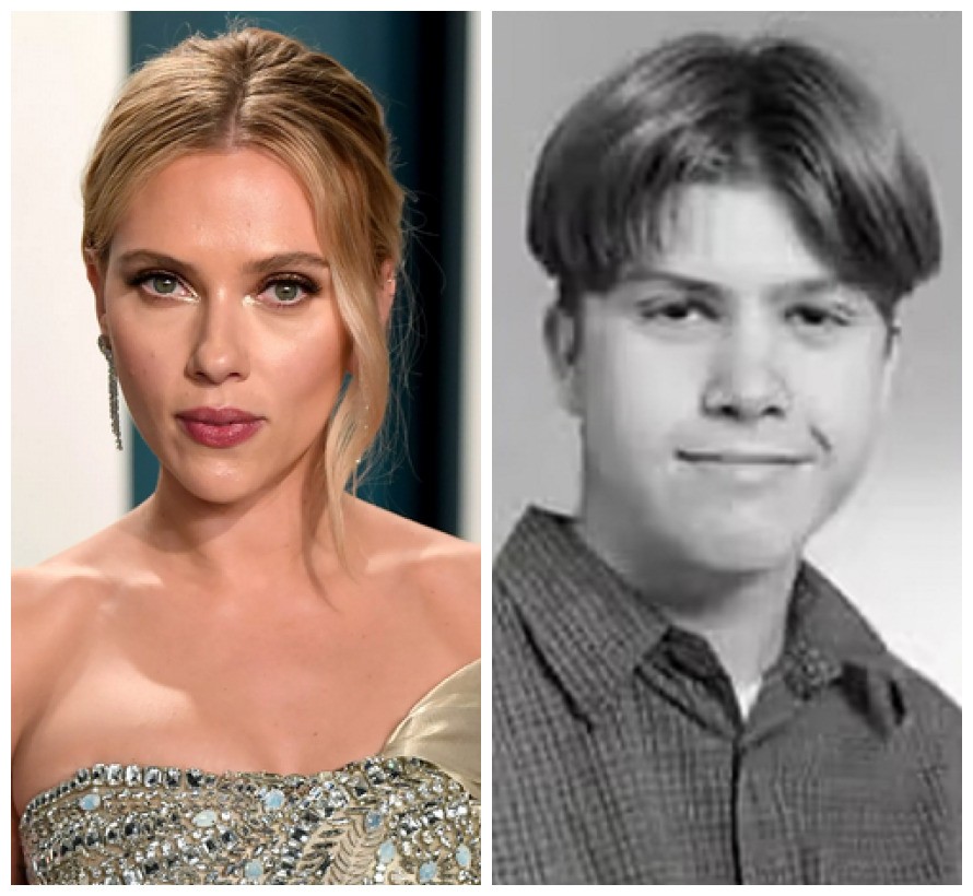 A atriz Scarlett Johansson brincou com foto de infância do marido, o ator e comediante Colin Jost (Foto: Getty Images/Reprodução)
