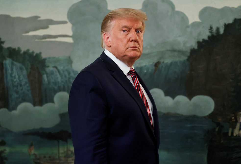 O presidente dos EUA, Donald Trump, durante uma aparição na Sala Diplomática da Casa Branca em Washington, EUA, em 9 de setembro de 2020 — Foto: Jonathan Ernst/Reuters