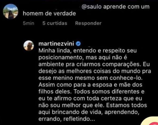 Vinicius Martinez rebate comparações com Saulo Poncio (Foto: Reprodução/Instagram )