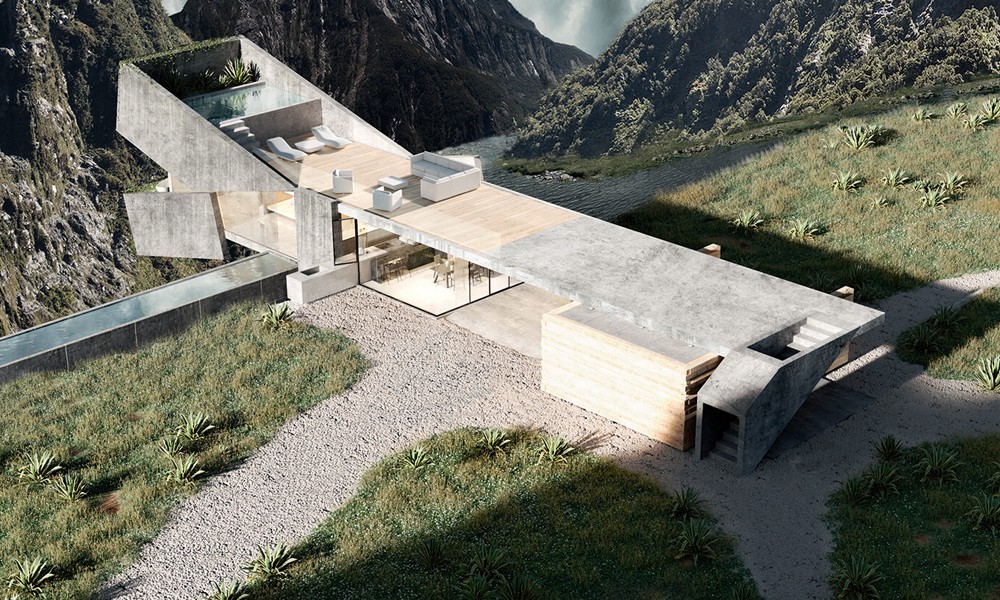 Estúdio propõe casa construída em balanço sobre penhasco no Equador (Foto: NADA Studio)