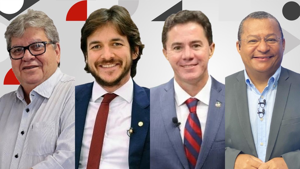 Ipec divulgou terceira pesquisa de intenção de voto para o governo da Paraíba  — Foto: Reprodução/Montagem