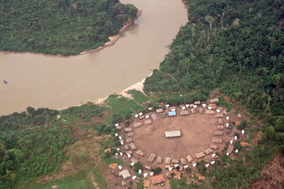 Indígenas denunciam ação de invasores em reserva no PA. — Foto: Reprodução / MPF