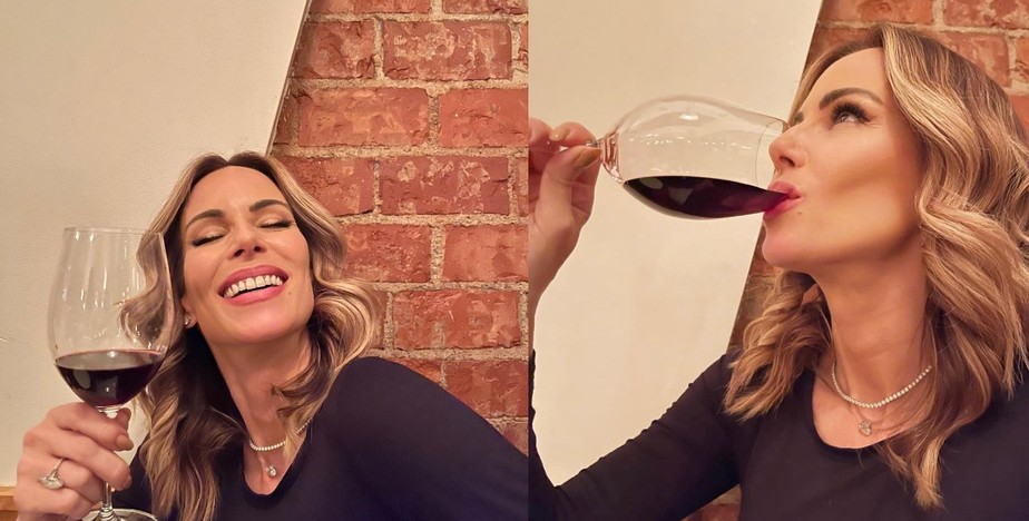 Ana Furtado celebra sexta-feira com vinho e fãs elogiam