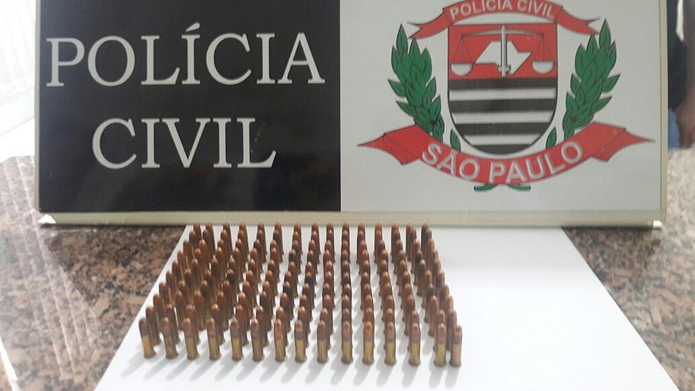Polícia apreendeu 150 munições no local (Foto: Polícia Civil/Divulgação)