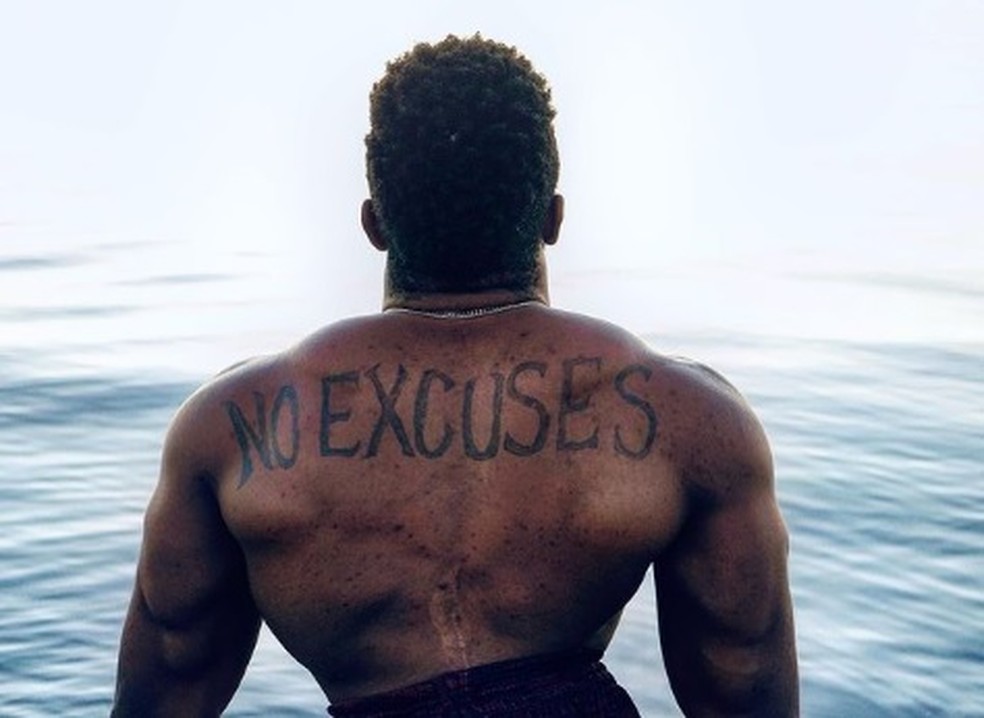 Zion Clark tatuou a frase que norteia a sua vida — Foto: Arquivo Pessoal