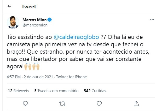 Tweet de Marcos Mion (Foto: Reprodução/Twitter)