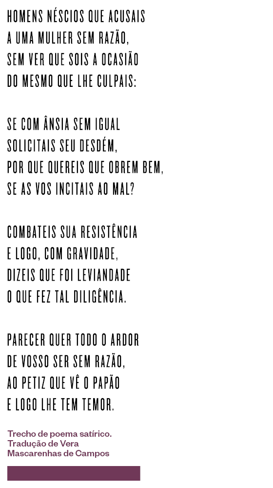 Trecho de poema satírico. Tradução de Vera Mascarenhas de Campos (Foto: Época)