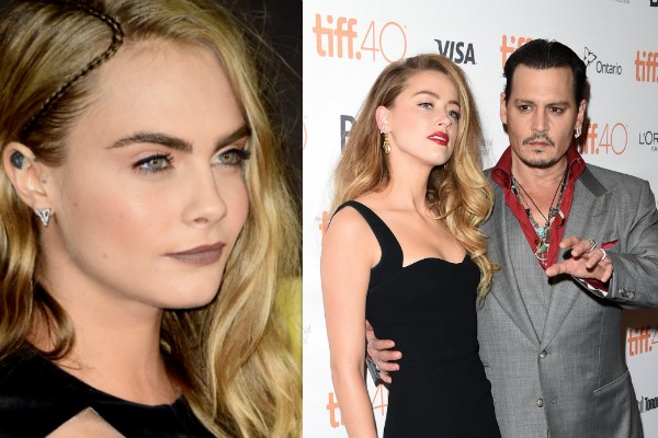 Cara Delevingne, Amber Heard e Johnny Depp (Foto: Getty Images)