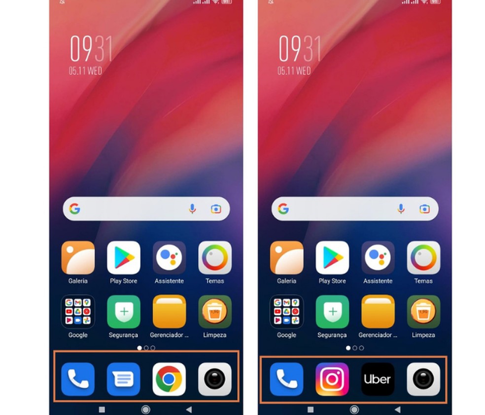 Coloque os aplicativos que mais utiliza no dia a dia na barra de favoritos do Android  — Foto: Reprodução/Raisa Capela
