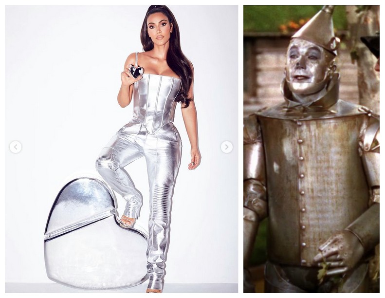 Kim Kardashian com o look parecido como o Homem-de-Lata de O Mágico de Oz (1939) (Foto: Instagram/Reprodução)