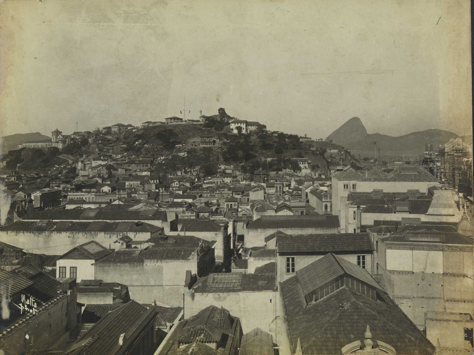 Visão do Morro do Castelo. em torno do qual a antiga cidade de São Sebastião se desenvolveu. — Foto: Augusto Malta