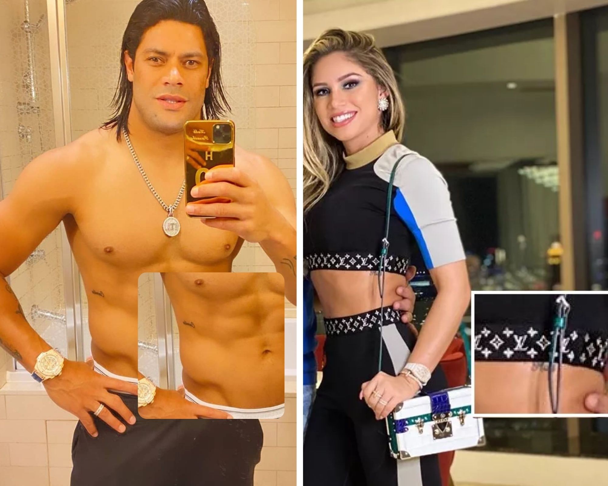 Hulk Paraíba e Camila Ângelo têm tatuagens com os nomes um do outro (Foto: Reprodução/Instagram)