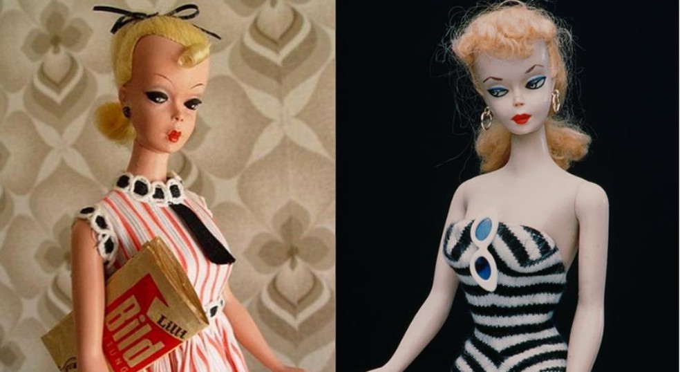 A boneca alemã Bild Lili e uma versão antiga da Barbie — Foto: Reprodução