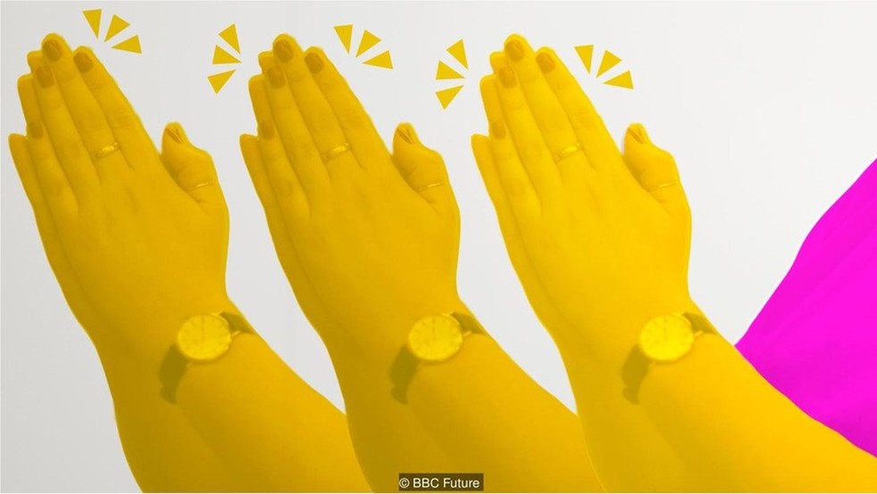 Os emojis de aplausos são usados no Ocidente para fazer elogios ou dar parabéns. Na China, no entanto, é um símbolo para 'fazer amor' — Foto: BBC Future