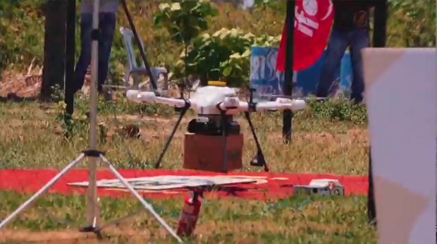 Entrega por drone realizada pelo iFood em Sergipe (Foto: Reprodução / Instagram)
