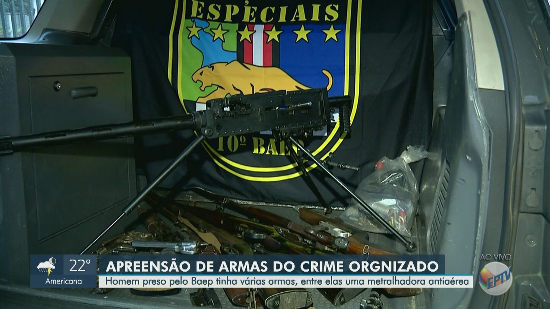 Metralhadora antiaérea e arsenal são apreendidos com suspeito de fazer manutenção para crime organizado