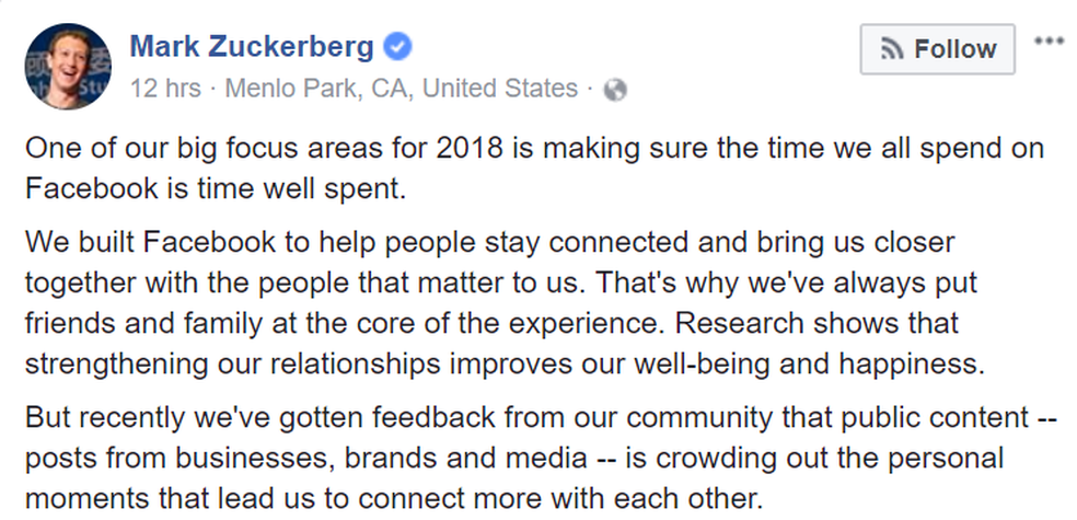 Mark Zuckerberg quer deixar Facebook mais pessoal (Foto: Reprodução/Facebook (Marck Zuckerberg))