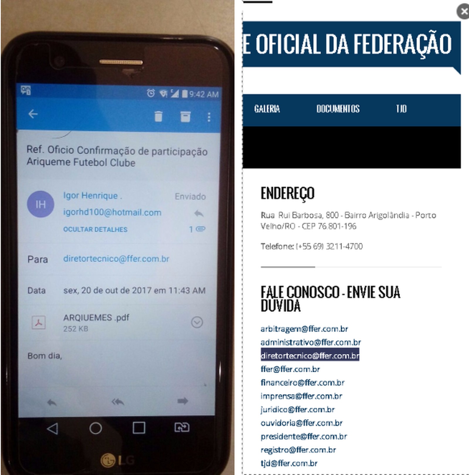ConfirmaÃÂ§Ã£o da nova e velha diretoria do Ariquemes  (Foto: ClaÃºdio CorrÃªa/arquivo pessoa)