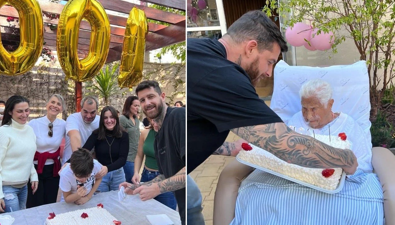 Cleo e Leandro DLucca comemoram aniversário da avó dele (Foto: Reprodução/Instagram)