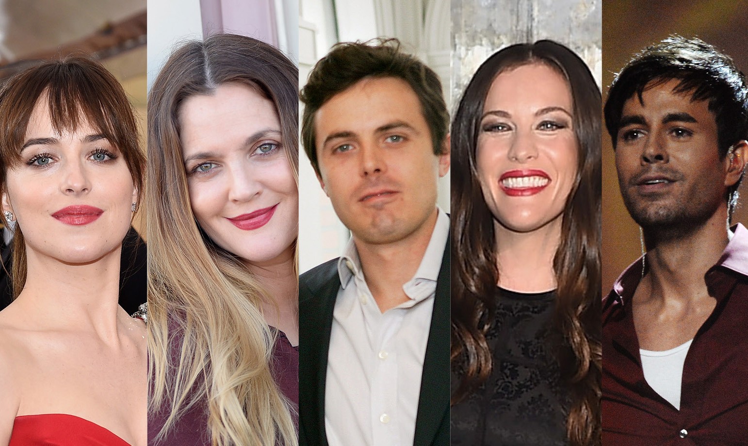 Dakota Johnson, Drew Barrymore, Casey Affleck, Liv Tyler e Enrique Iglesias (Foto: Getty Images)
