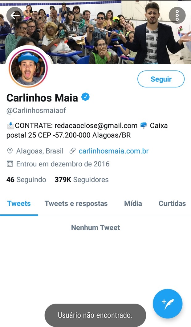 Carlinhos Maia desativa redes sociais (Foto: ReproduÃ§Ã£o/Instagram)