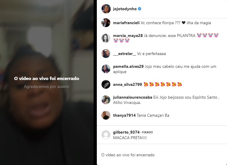 Jojo Toddynho é vítima de comentários racistas (Foto: Reprodução/ Instagram)