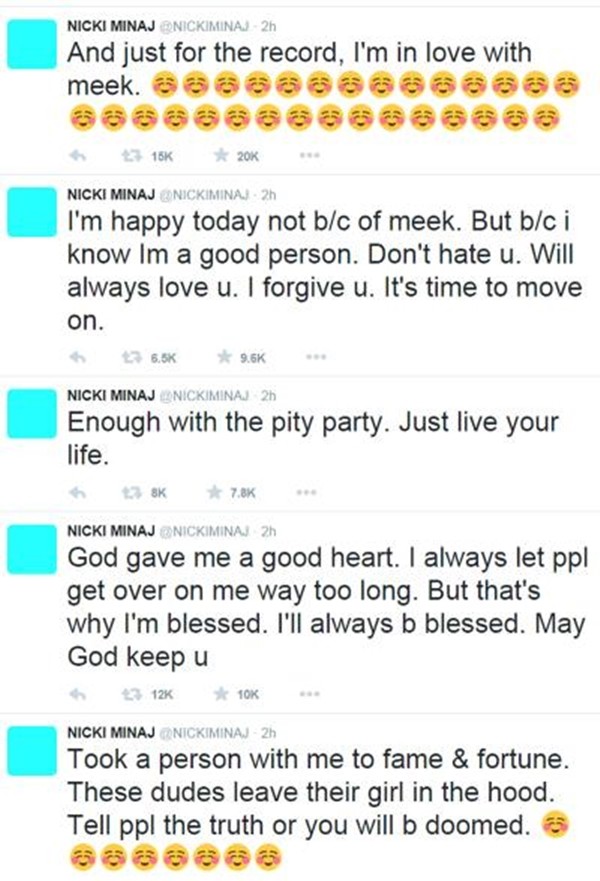 Tweets de Nicki Minaj (Foto: Twitter)