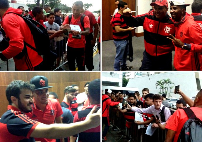 Recepção aos jogadores do Flamengo no Espírito Santo foi feita por sócio-torcedores (Foto: Divulgação/CR Flamengo)