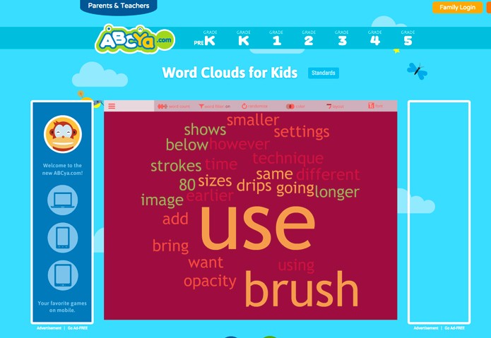Word Cloud for Kids - solução simples e fácil de utilizar (Foto: Reprodução/André Sugai)