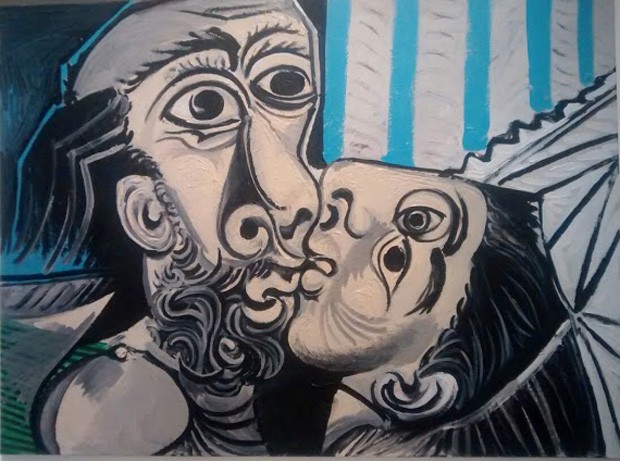 Foto de O Beijo, pintado por Picasso em 1969, que pode ser conferido em exposição no Instituto Tomie Ohtake (Foto: Época NEGÓCIOS)