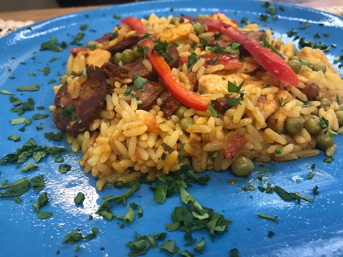 Paella de Chorizo Receitas Gshow Gshow