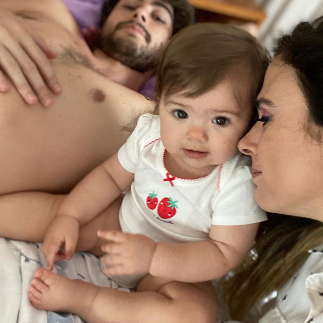 Tatá Werneck, Clara Maria e Rafael Vitti em clique nas redes (Foto: Instagram)