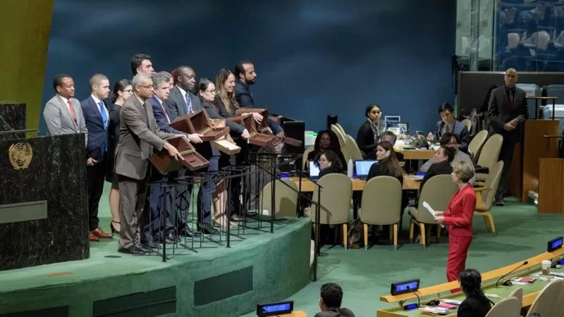 Conselho de Direitos Humanos da ONU durante a eleição de novos membros, em 2018 (Foto: AFP via BBC News)