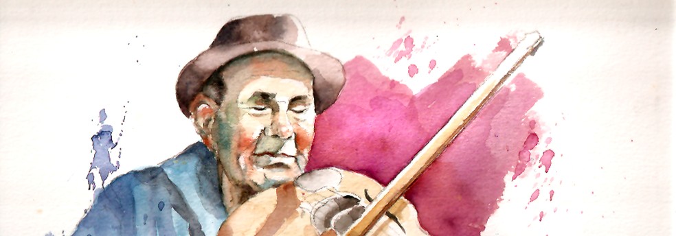 Obra do artista Eduardo Bastos retrata o alagoano Nelson da Rabeca — Foto: Eduardo Bastos/Divulgação