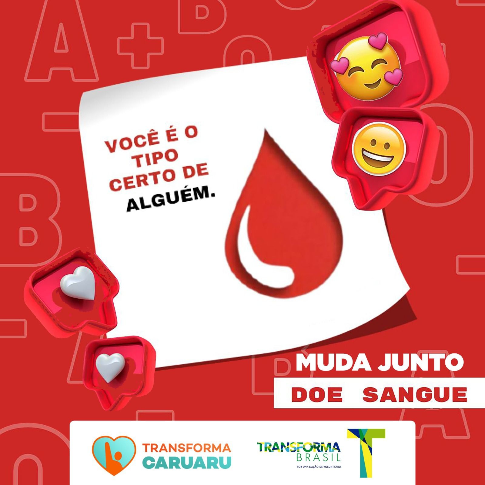 Transforma Caruaru e Hemope promovem campanha de doação de sangue 